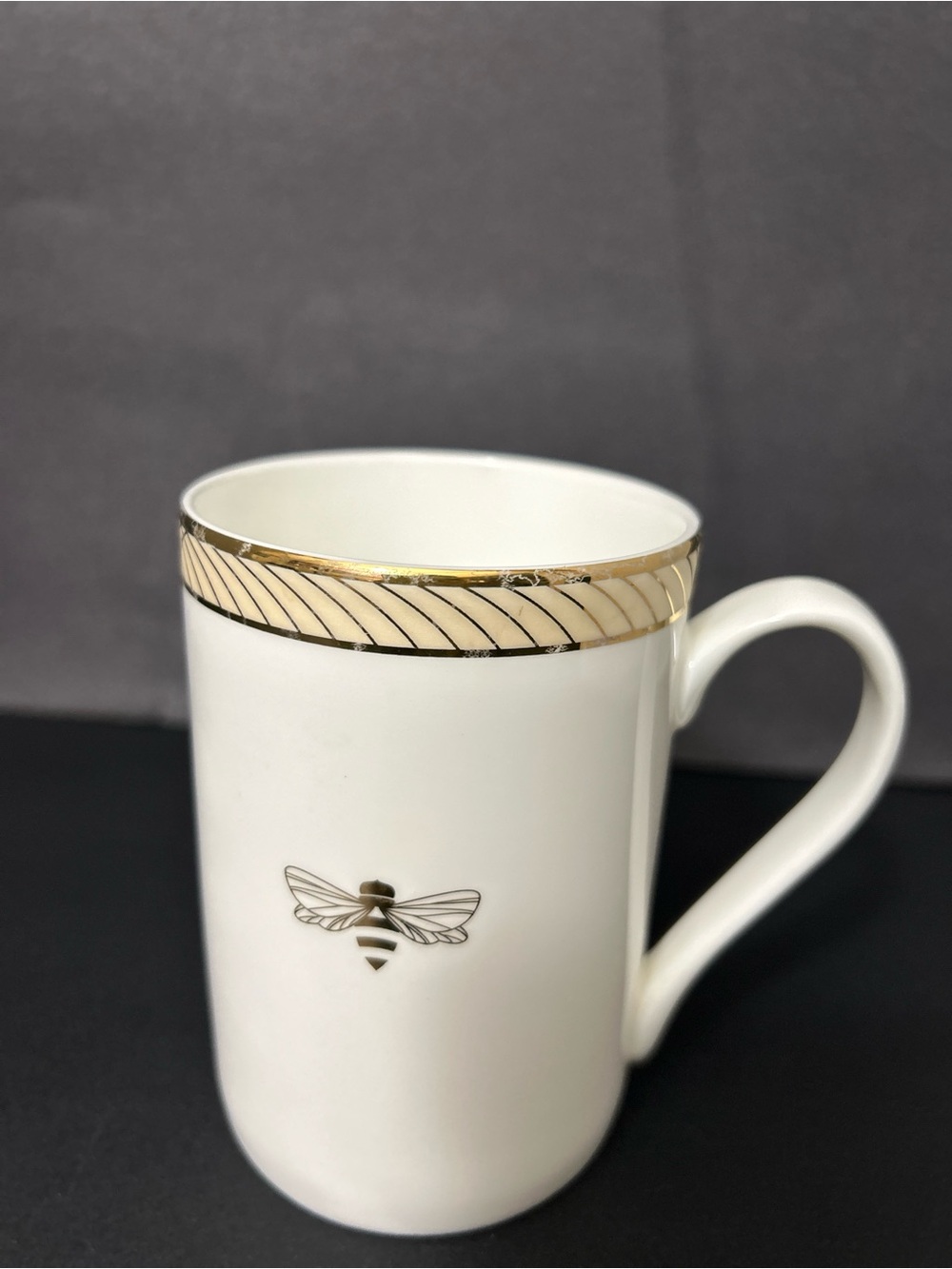 Mary Kay White Porcelain Mug with Gold Bee Accent